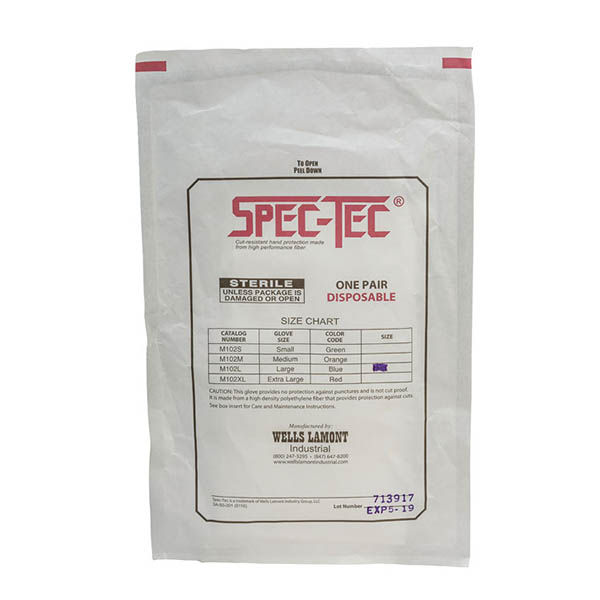 M102 Wells Lamont Spec-Tec® Sterile A1 Cut-Resistant Individually Packed Glove 